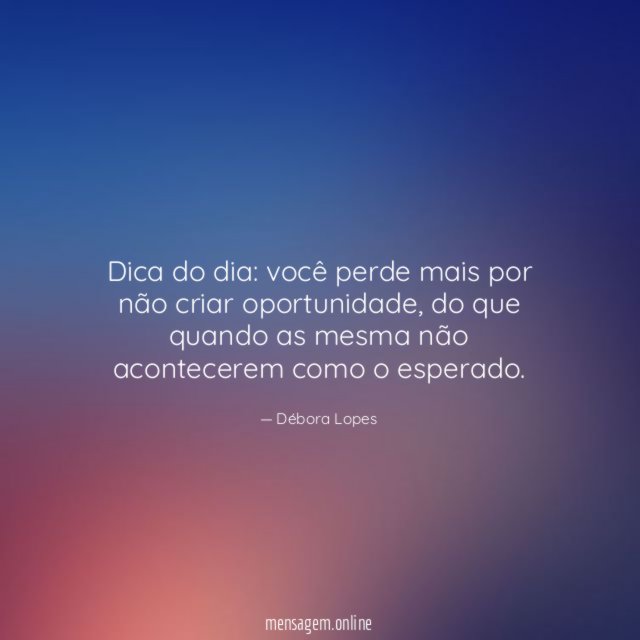 Dica do dia
