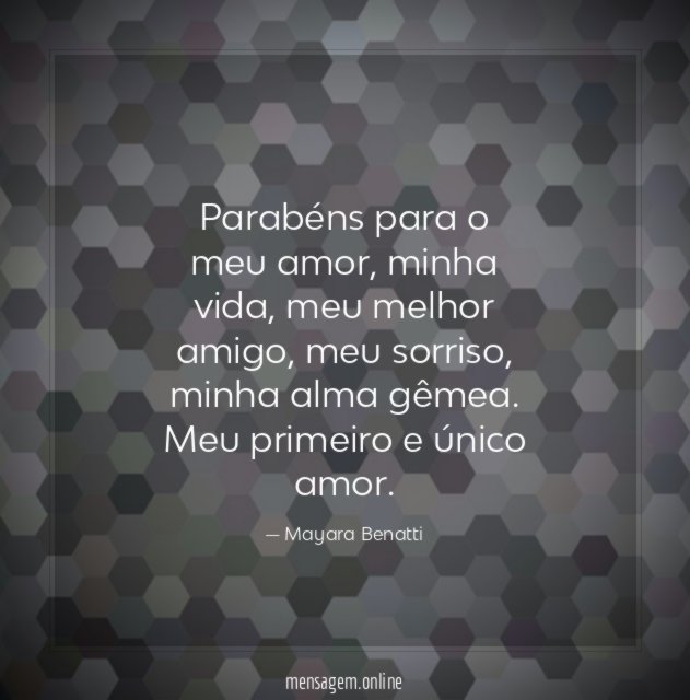 Parabéns para o meu amor