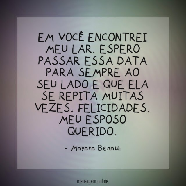 Em você encontrei meu lar