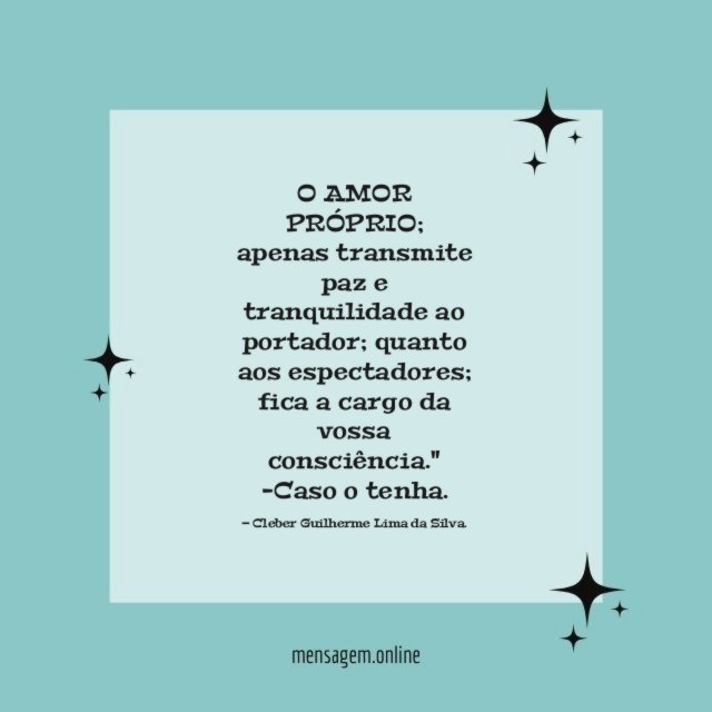 O AMOR PRÓPRIO