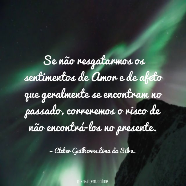 Se não resgatarmos os sentimentos de Amor