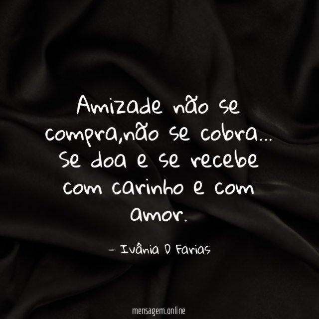 Amizade não se compra