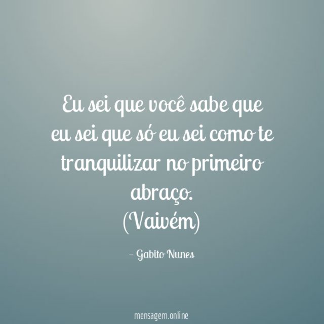 Eu sei que você sabe que eu sei