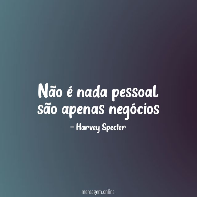 Não é nada pessoal