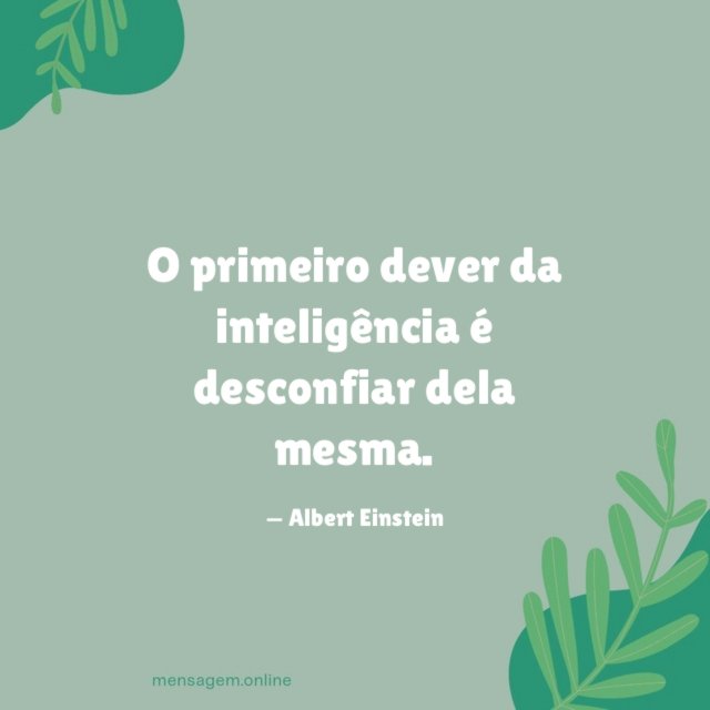 O primeiro dever da inteligência é desconfiar dela mesma