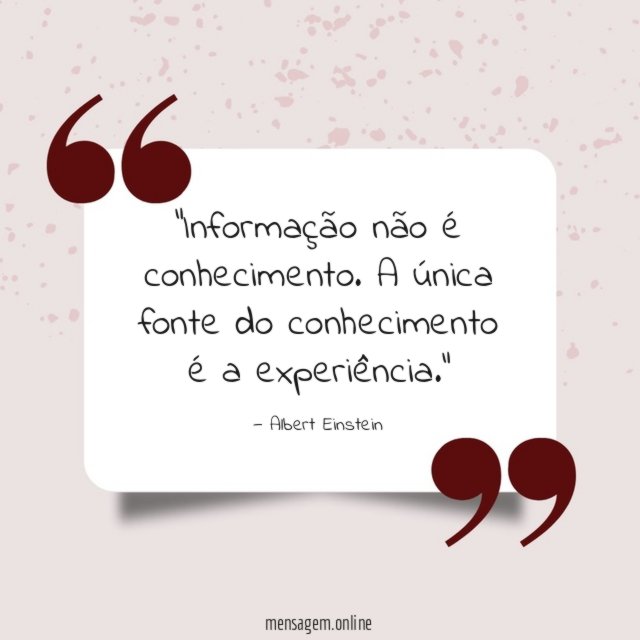 Informação não é conhecimento