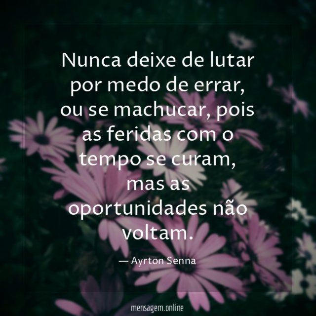 Nunca deixe de lutar por medo de errar