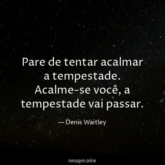 Pare de tentar acalmar a tempestade