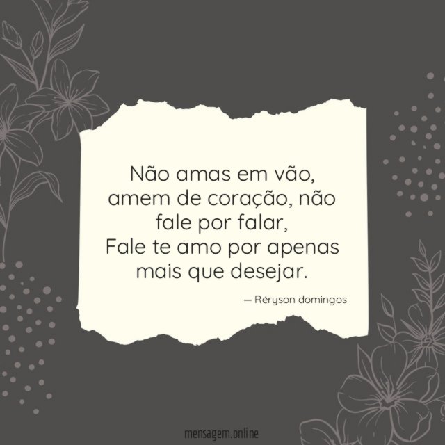 Não amas em vão