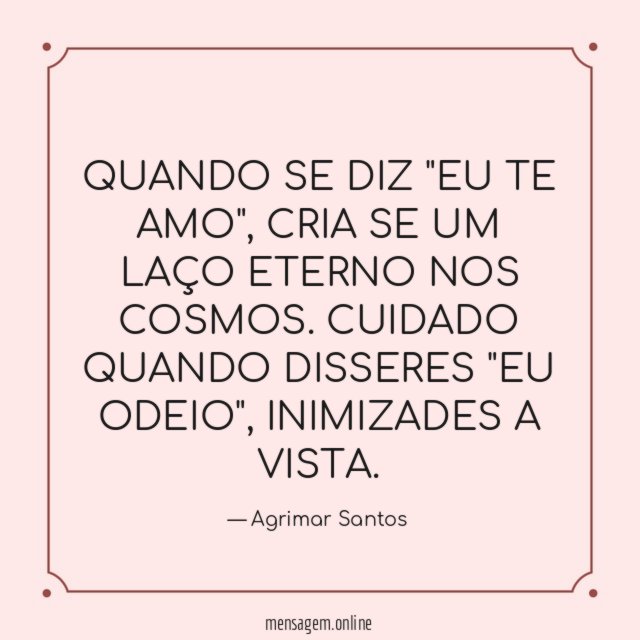 QUANDO SE DIZ "EU TE AMO"