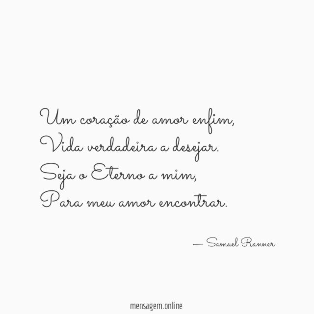 Um coração de amor enfim