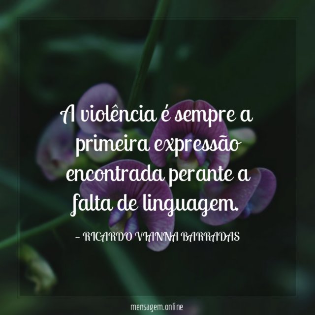 A violência é sempre a primeira expressão encontrada