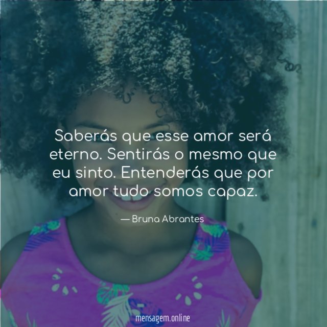 Saberás que esse amor será eterno