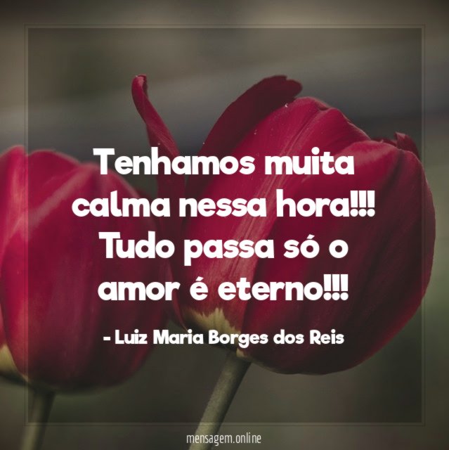 Tenhamos muita calma nessa hora