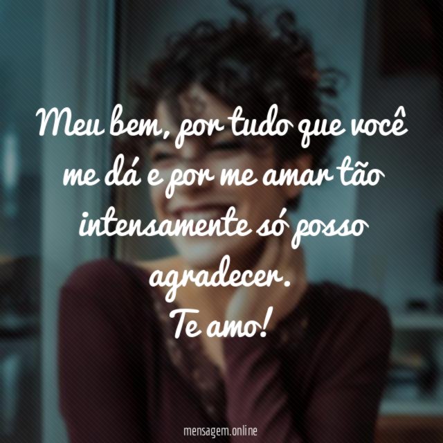 Eu só posso agradecer ao meu namorado