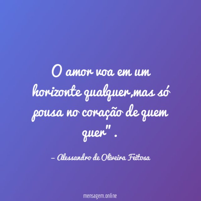 O amor voa em um horizonte qualquer