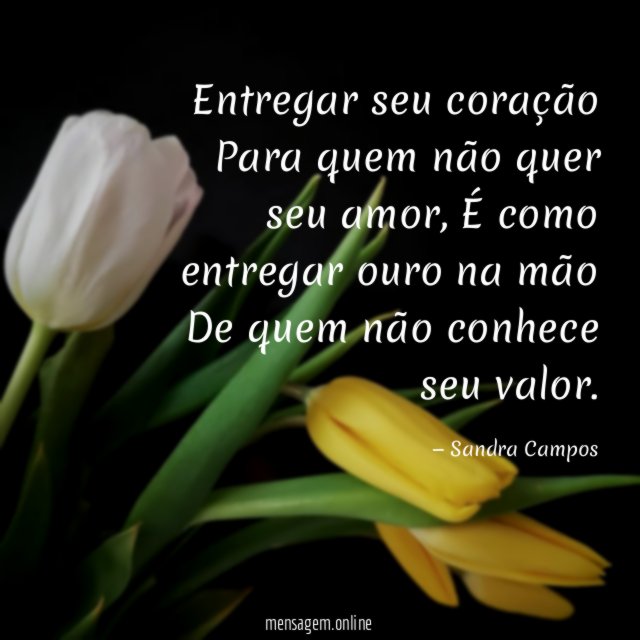 Entregar seu coração Para quem não quer seu amor