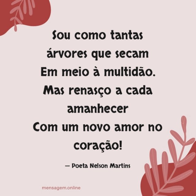 Sou como tantas árvores que secam Em meio à multidão