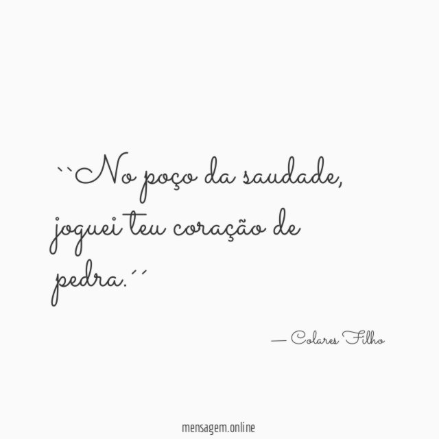 ``No poço da saudade