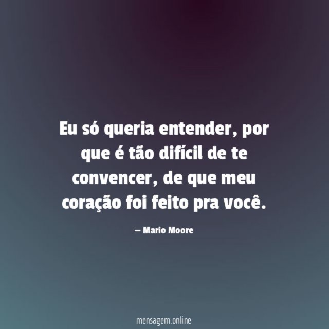Eu só queria entender