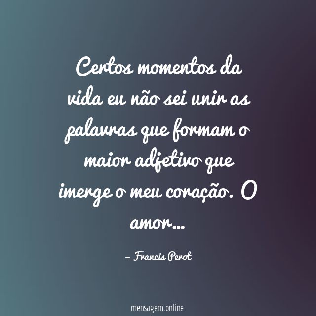 Certos momentos da vida eu não sei unir