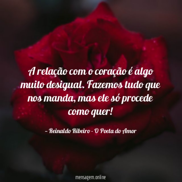 A relação com o coração é algo muito desigual