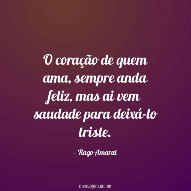 O coração de quem ama