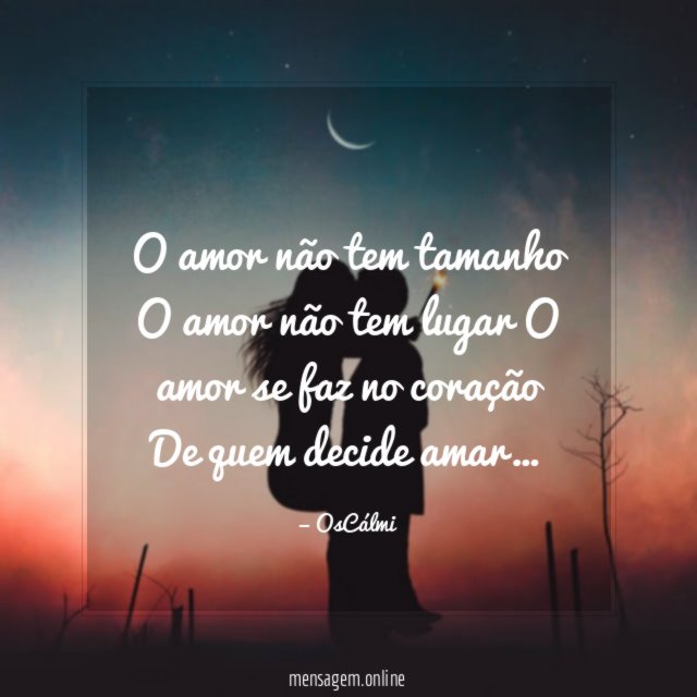 O amor não tem tamanho O amor não tem