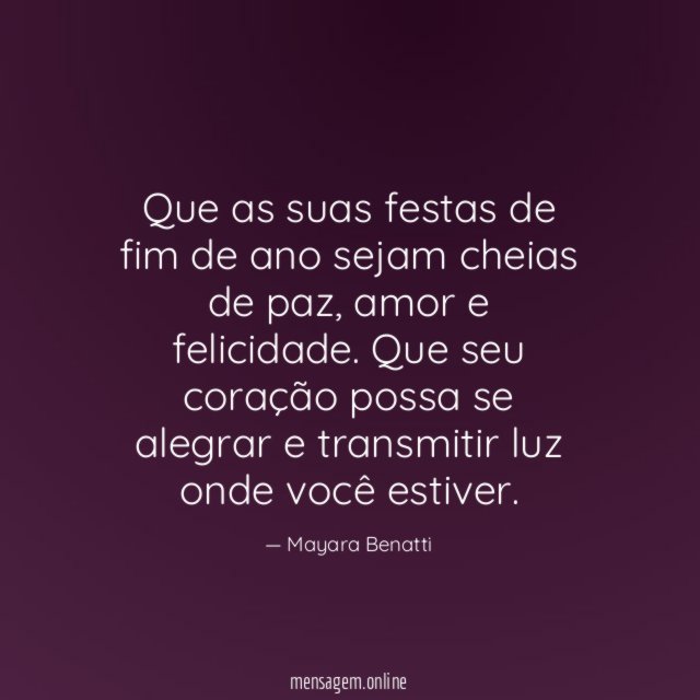 Que as suas festas de fim de ano sejam cheias de paz