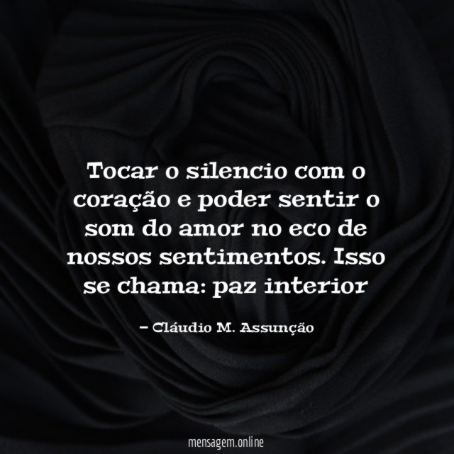 Tocar o silencio com o coração e poder