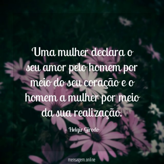 Uma mulher declara o seu amor pelo homem