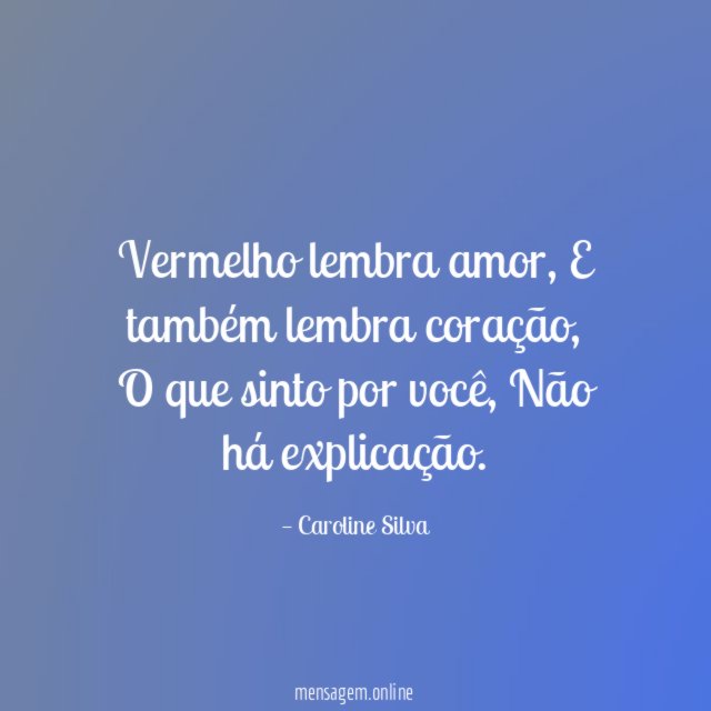 Vermelho lembra amor