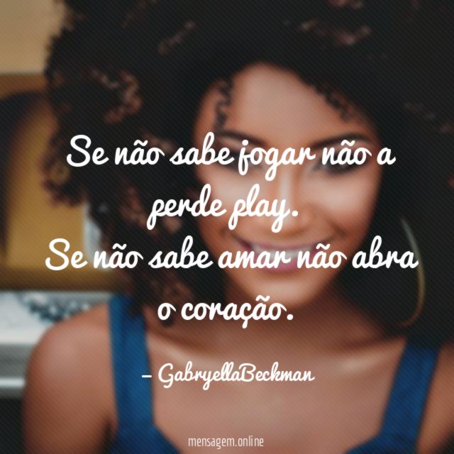 Se não sabe jogar não a perde play