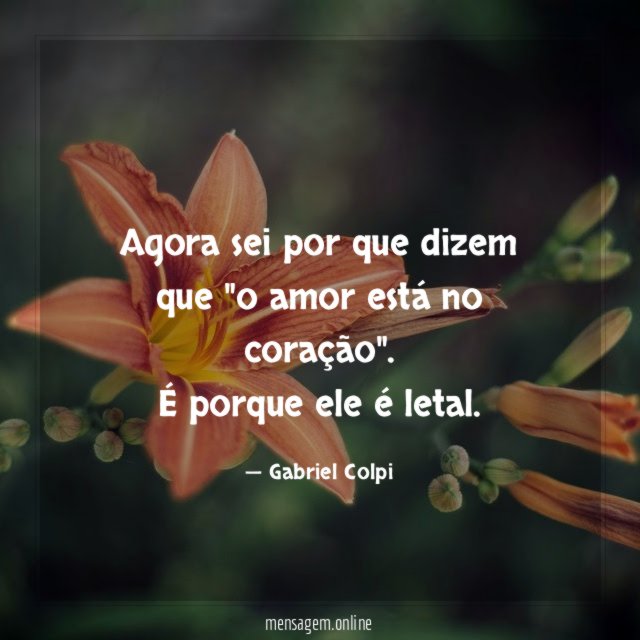 Agora sei por que dizem que "o amor está no coração"