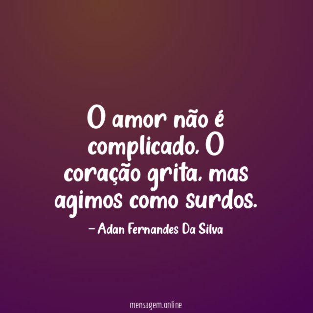 O amor não é complicado