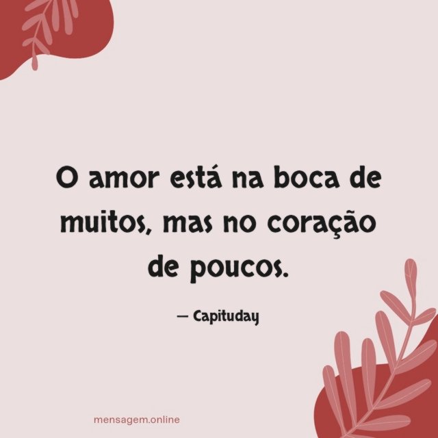 O amor está na boca de muitos