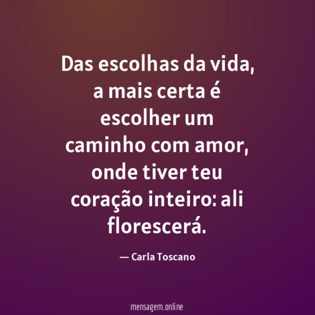Das escolhas da vida