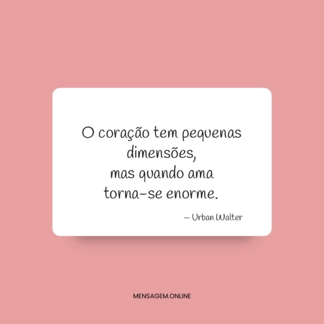 O coração tem pequenas dimensões