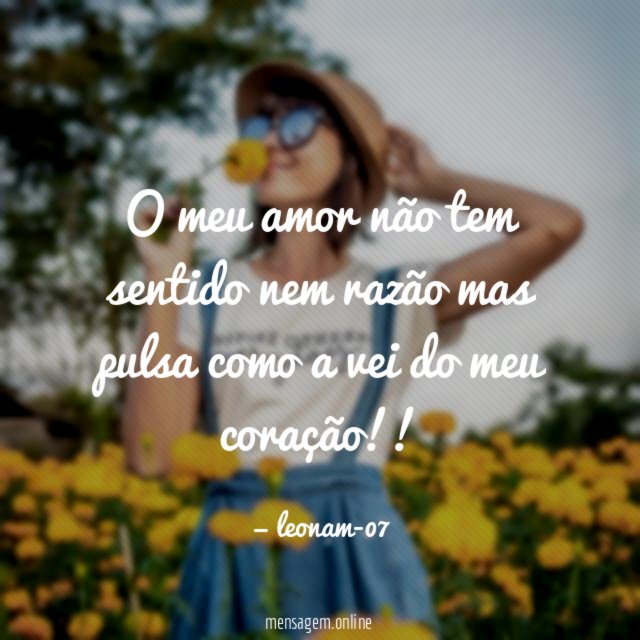 o meu amor não tem sentido nem razão