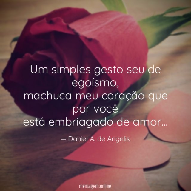 Um simples gesto seu de egoísmo