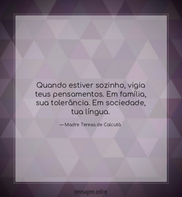 Quando estiver sozinho