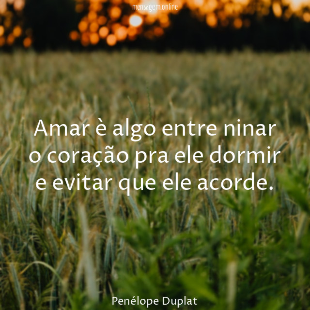 Amar è algo entre ninar o coração pra