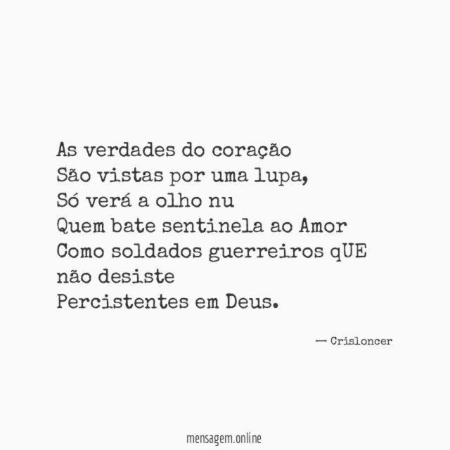 As verdades do coração São vistas por uma lupa