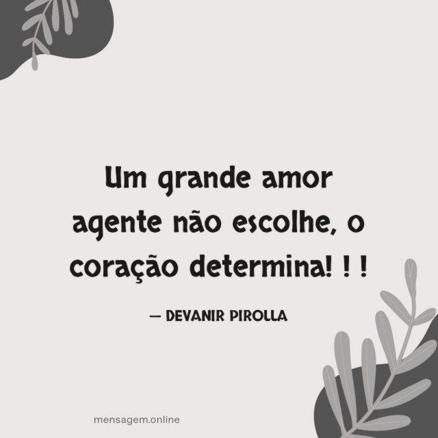 Um grande amor agente não escolhe