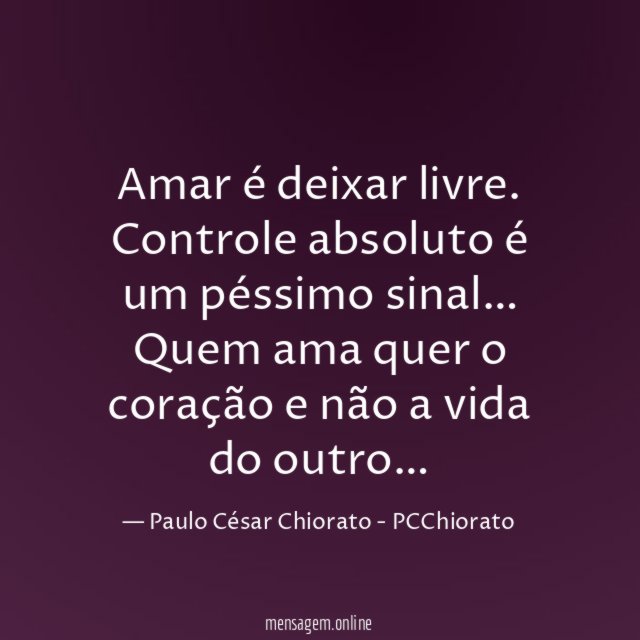 Amar é deixar livre