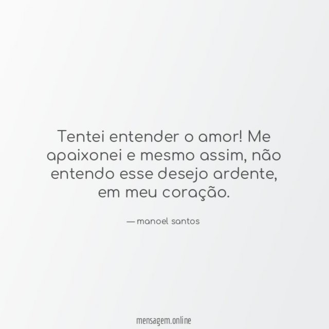 Tentei entender o amor