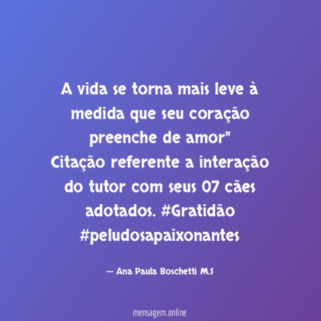 A vida se torna mais leve à medida