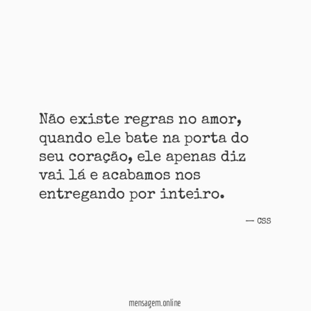 Não existe regras no amor
