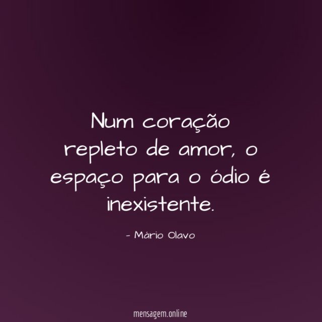 Num coração repleto de amor