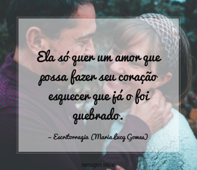 Ela só quer um amor que possa fazer